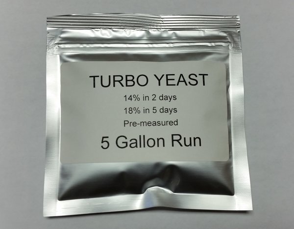 Turbo Yeast for 5 gallon mash 18% ABV in 5-days by Vengeance 14% ABV in 2-days 